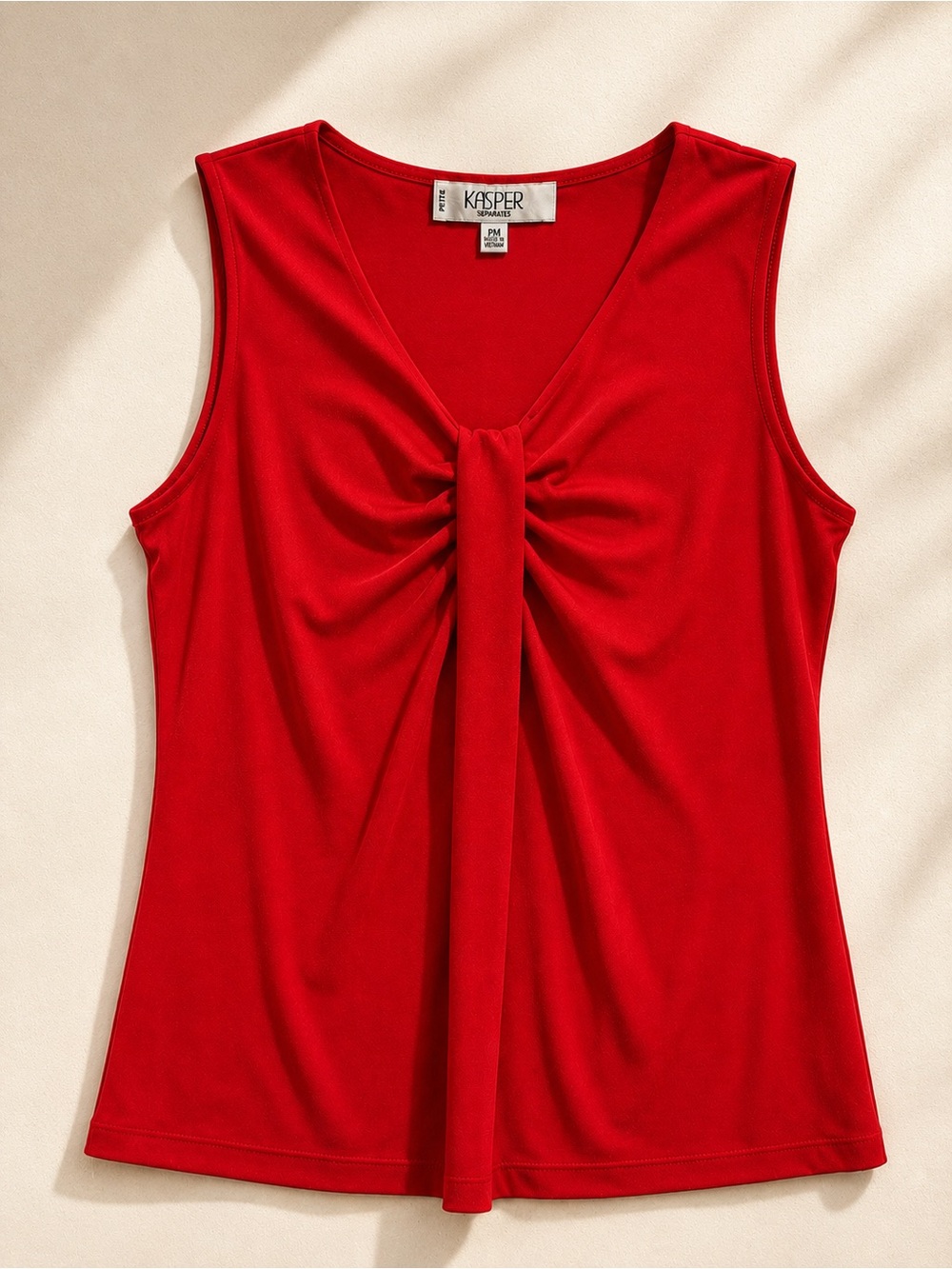 Vintage Kasper Separates Vibrant Red Sleeveless Top